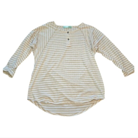 Chris & Carol Striped Top - White/Tan - Picture 1 of 8